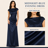 Robe de soirée en satin pour femme, longue, avec taille froncée, robe de soirée formelle, taille personnalisée, vente en gros OEM