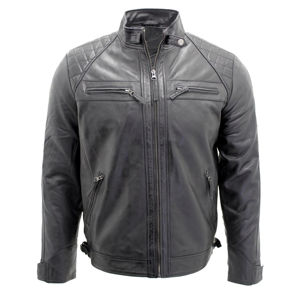 Veste en cuir souple formelle de tous les jours pour hommes poches de poitrine à fermeture éclair chaudes poignets réglables toile tissu Logo avant vente - Product Image 4