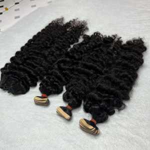 Vente chaude Couleur Naturelle Prix De Gros 100% Cheveux Humains Super Double Dessiné Brut Birman Bouclés Paquets de Cheveux - Product Image 1