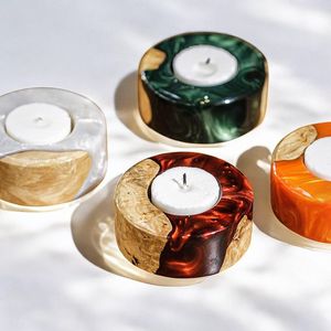 Portavelas de Madera y Resina Epoxi Hecho a Mano de Primera Calidad para Decoración Moderna del Hogar, Celebraciones de Diwali y Navidad, Mejor Precio - Product Image 3