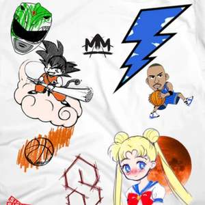 เสื้อยืดลายกราฟิกสไตล์การ์ตูนผสมผสาน แขนสั้น คอกลม สตรีทแวร์ลำลอง ยูนิเซ็กส์ พิมพ์ลาย - Product Image 3