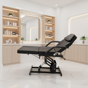 Fauteuil de soin électrique noir pour spa et salon de beauté, réglable, portable, avec cadre métallique et éponge haute densité, protection personnelle - Product Image 2