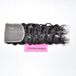 En gros 100% Couleur Naturelle Indien 6*6 Fermeture Bouclés Extensions de Cheveux Humains Vierges Machine Double Trame Vague Profonde Traitement Aucun - Product Image 4