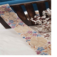 Rubans et dentelles brodés à la machine sur mesure Tissu en organza Divers motifs et fils multicolores pour la revente de robes de mariée
