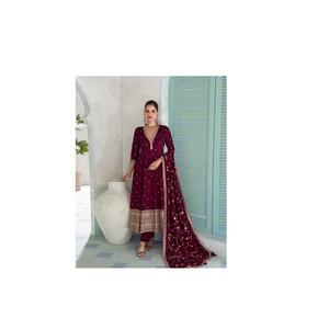 Vestido Anarkali Vihanika de la Mejor Calidad, Largo Completo, con Seda Premium Pesada y Bordado con Lentejuelas para Mujer, para Bodas - Product Image 1