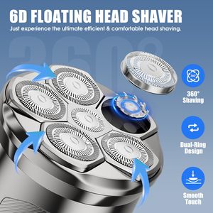 Recortadora Eléctrica para Cabeza Calva para Hombre, Afeitado en Seco y Húmedo, Impermeable, con Pantalla LED y Carga USB-C, Cuchillas de Repuesto, IPX7 - Product Image 6