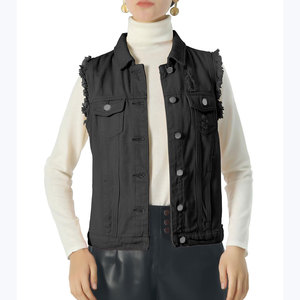 Gilet en jean de haute qualité pour femme, look décontracté et tendance, léger, confortable, respirant, gilet en jean pour femme pour l'extérieur - Product Image 1