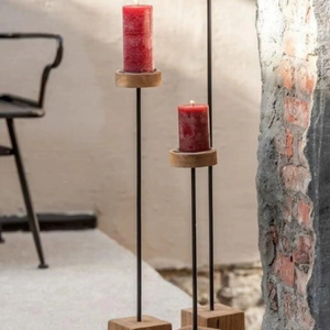 Wooden Six Column Candle Holder Suitable For Home Decor Table Centerpiece And Festive Lighting Handcrafted From India - Product Image 1