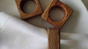 Porte-mouchoirs de table cadeaux Restaurants bois de hêtre rond artisanat fête vaisselle décor ronds de serviette en bois porte-serviettes - Product Image 4