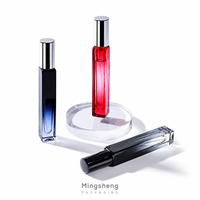 Flacon de parfum portable rectangulaire de luxe Mingsheng, 10 ml, 15 ml, noir givré, pour femmes et hommes