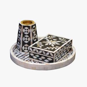 Decorative bone inlay bakhoor tray <b>set</b> suitable for <b>gifting</b> during festive occasions with artistic craftsmanship - Product Image 6