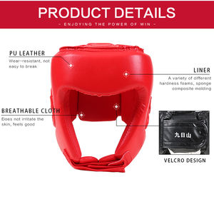 Protector de cabeza de boxeo de Taekwondo de clase alta, casco de cuero PU de seguridad profesional, logotipo personalizado, equipo de artes marciales de protección completa - Product Image 3
