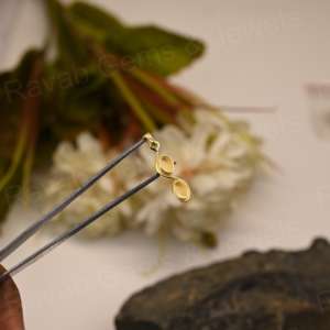 เงินแท้ 925 ชุบทอง 14K ขนาด 26 มม. รูปทรงวงรีบิดเกลียว ตัวเรือนแบบกึ่งสำเร็จรูปสำหรับใส่เรซิ่น ชิ้นส่วนเครื่องประดับ - Product Image 3