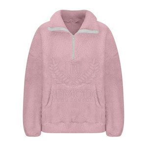 Sudadera Casual de Sherpa para Mujer con Cuello Alto y Logotipo Frontal - Suéter Cálido y Cómodo para Invierno y Otoño - Product Image 1