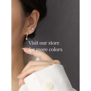 Orecchini a Cerchio in Argento Sterling con Onice Nero a Goccia, Gioielli Trendy con Gemma Nera, Regalo per Lei - Product Image 2