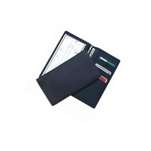 Nouvelle couverture de chéquier de couleur bleue en cuir véritable de haute qualité - Product Image 1