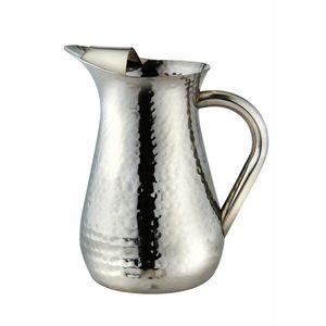 Excellent Metal Hammered Silver Water Jug Pitcher for Drinking Water Juice Coffee Ice Tea for Home Restaurant Dining Decoration - Product Image 4