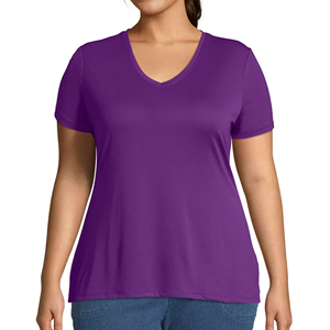 Tendance exclusive T-shirt à manches courtes pour femmes, haut court en coton tricoté, T-shirts de fitness, OEM, fournisseur de t-shirts pour femmes à bas prix - Product Image 2