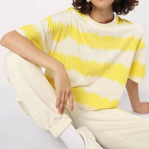 Camisetas de Algodón de Verano de Alta Calidad, Transpirables y de Secado Rápido para Mujer, Ropa Casual Urbana, Logotipo Personalizado, Tallas Grandes, Tinte Liso - Product Image 3