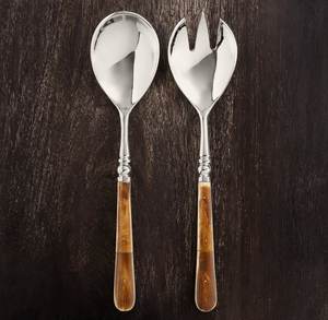 Ensembles de serveurs à salade en acier inoxydable à poignée en acrylique doré poli et argenté pour la maison et la table de mariage - Product Image 5