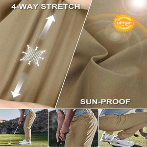 Pantalones de golf transpirables OEM para hombre con ajuste personalizado y pantalones elásticos con logotipo para la marca de moda al aire libre y uso en eventos - Product Image 2