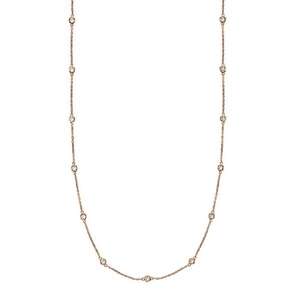 Collier de diamants de 36 pouces de long avec 1,00 carat de diamants, chaîne en or rose 14 carats, or rose 14 carats - Product Image 1