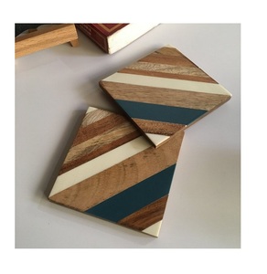 Juego de posavasos de taza de té hechos a mano con diseño de línea de resina de madera Juego de posavasos a precio de Bes de STAR CRAFT INDIA - Product Image 1
