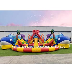 Commercial Grade PVC Material Inflatable Play Center Giant Cartoon Whale Theme Water <b>Trampoline</b> For Outdoor Entertainment - Product Image 2