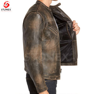 Chaqueta de cuero resistente al agua de alta calidad 2023 estilo casual de Cuero 100%/chaqueta de cuero para hombres. - Product Image 4