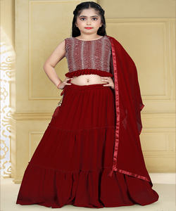 Vêtement Ethnique Lourde Georgette Broderie Travail Lehenga Choli avec Dupatta Wedding Wear Prix de Gros Textile Alphanumero - Product Image 3