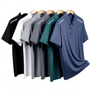 เสื้อโปโลแขนสั้นผู้ชาย สีพื้น ผ้าถัก แห้งเร็ว สไตล์ลำลอง ทรงปกติ โพลีเอสเตอร์ 100% - Product Image 1