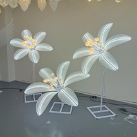 Fleur Jaune LED Décorative pour Scène, Accessoire de Mariage, Télécommande AC, Étanchéité IP44, Écologique, pour Salles de Mariage, Événements, Fêtes, Télescopique