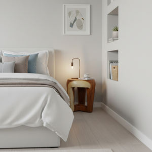 Taburete y Mesa Auxiliar Triangulares Modernos de Madera de Suar, Muebles de Madera de Monkey Pod Sólida Hechos a Mano para Interiores de Casa y Hotel - Product Image 5