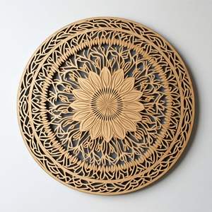 Decoración de Pared de Mandala de MDF con Diseño de Diseñador, Elaborada para una Decoración del Hogar de Primera Calidad con un Toque Artístico Indio - Product Image 1