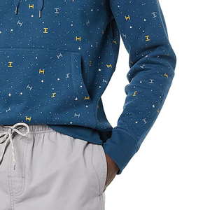 Sudadera con Capucha Azul Estampada Personalizada OEM para Hombre, con Bolsillo, Corte Regular, Manga Larga Informal, 100% Algodón French Terry, Ropa de Otoño - Product Image 3
