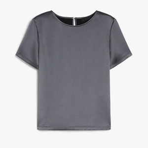 Camiseta de Cuello Redondo de Algodón para Mujer, Impresión de Logotipo Personalizada, Camisetas Lisas para Chica, Servicio OEM Disponible - Product Image 3