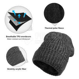 Bonnet d'hiver en jacquard avec logo personnalisé en gros, couverture chaude tricotée pour les couples avec un design unique - Product Image 3