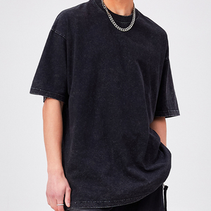 เสื้อยืดผ้าฝ้าย100% วินเทจแขนสั้นปรับแต่งได้พิมพ์โลโก้เสื้อยืดโอเวอร์ไซส์ซักได้สำหรับผู้ชาย - Product Image 2