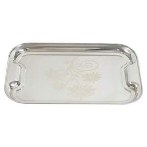 Vente en gros de plateau de service pour hôtel marbre rectangle blanc vert noir avec poignées dorées plateau décoratif en marbre pour la décoration intérieure - Product Image 5