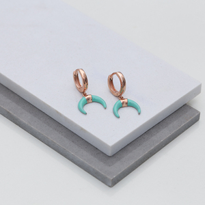 Orecchini Pendenti THEIA con Design a <span class=keywords><strong>Corno</strong></span> e Zirconi, Gioielleria Turca Artigianale, Gioielli in Argento Sterling 925 all'Ingrosso - Product Image 3