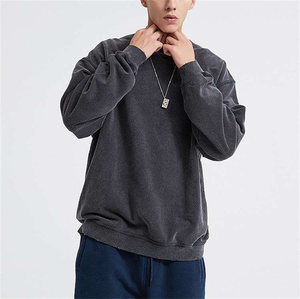 Sudadera lavada con ácido de manga larga personalizada más vendida para Hombres estilo de invierno nuevo diseño de cuello redondo 100% algodón estilo Vintage - Product Image 3