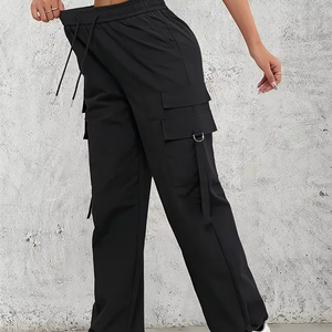 Pantalones informales para mujer, ropa para mujer, pantalones de cintura alta para mujer, pantalones Cargo con bolsillo, cómodos - Product Image 6