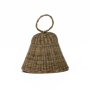 Ornements de cloche en rotin tissés à la main en 3 tailles de délicieux bibelots en forme de cloche en rotin pour la décoration de Noël - Product Image 3