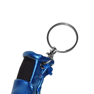 Mini gants de boxe professionnels porte-clés Standard couleur bleue internationale cuir Durable tissé métal meilleur cadeau de noël - Product Image 6