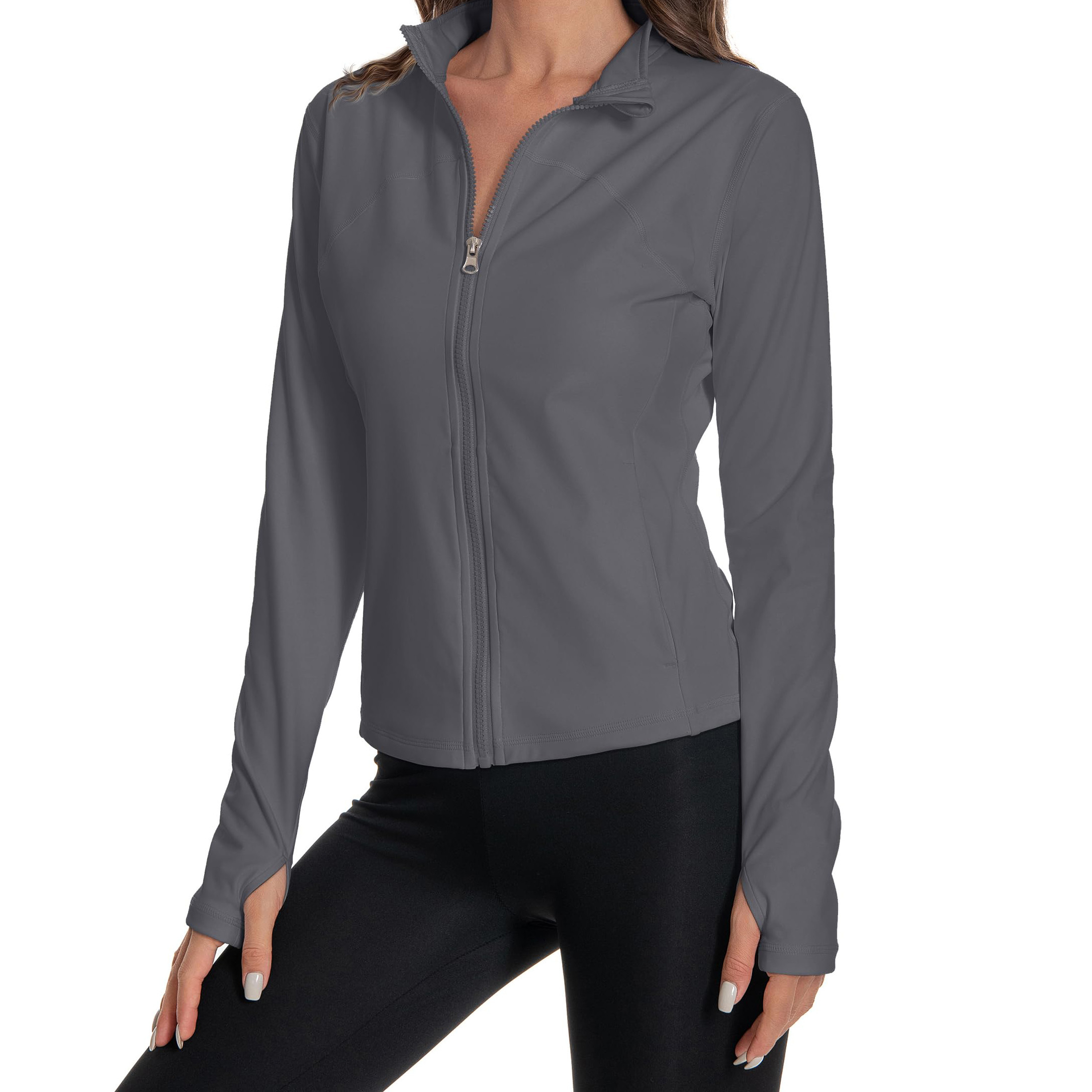 Custom Quick Dry Good Quality Fitness Active Jackets With Zipper Running Workout Women Activewear Yoga Sport Long Sleeve Gym Top