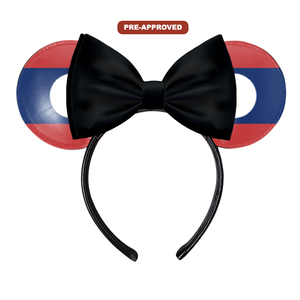 Diadema Personalizada Hecha a Medida con Orejas de Ratón, Diseño Pre-Aprobado con la Bandera de Laos H.E.R. Accesorios - Product Image 1