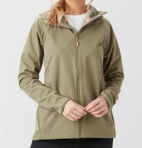 Chaqueta cortavientos Softshell personalizada para mujer nueva poliéster/algodón/nailon sólido impermeable con capucha calentada para uso al aire libre - Product Image 1