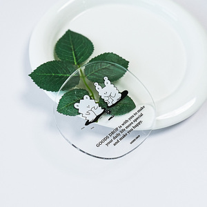Posavasos de acrílico personalizado transparente personalizado soporte para bebidas regalo de recuerdo suministros de oficina transparente - Product Image 1