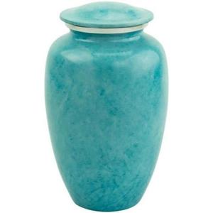 Venta caliente Stock listo para urna de cremación humana para adultos Urnas de cremación de color azul real Urna de cremación funeraria de metal - Product Image 3