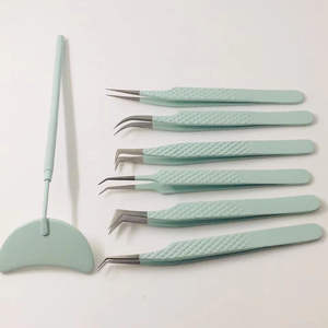 Ensemble de pinces à épiler professionnelles avec miroir à cils en acier inoxydable - Product Image 1